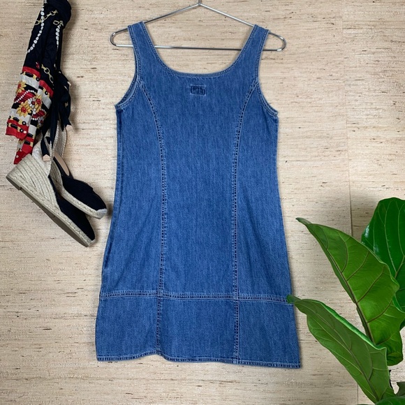 🍁 Vintage Calvin Klein Jeans Denim Mini Dress - Picture 6 of 8